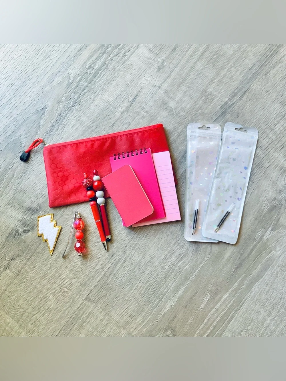 NEW📚 Homemade Crafted Beaded Pen & Notebooks Stationery Set OS